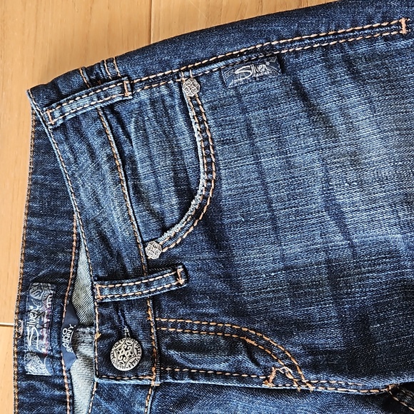 Silver Jeans AIKO Skinny in Dark Wash Blue Denim, Size 27 - Picture 6 of 16